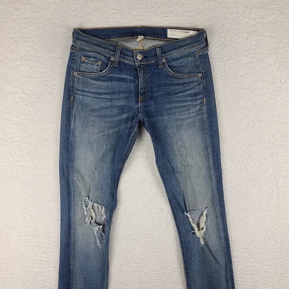 Rag  & Bone Jeans Womens 26x29 Skinny Carmine Dark Wash‎ Blue EC